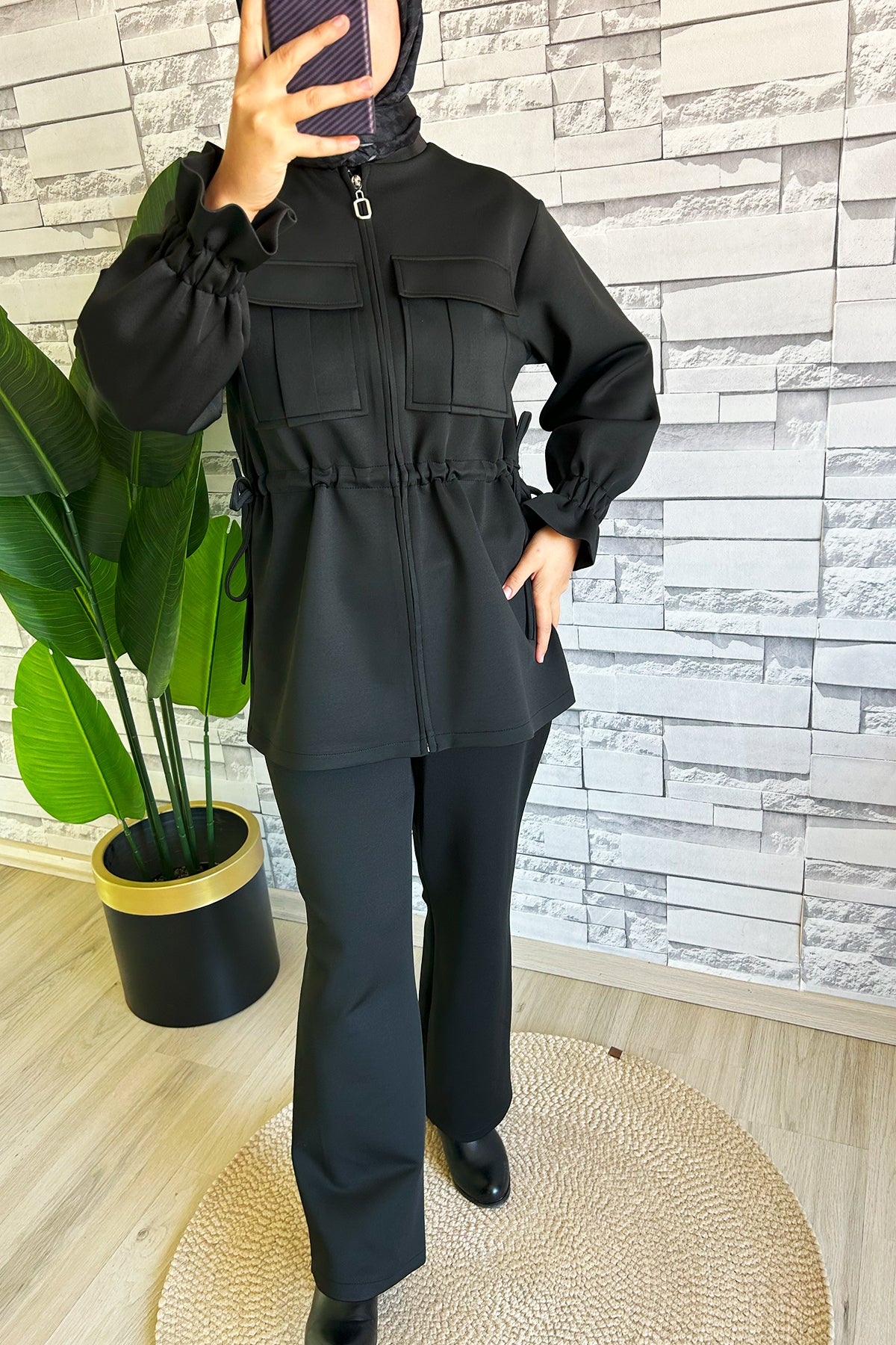 Belden Bağlamalı Scuba Takım Siyah