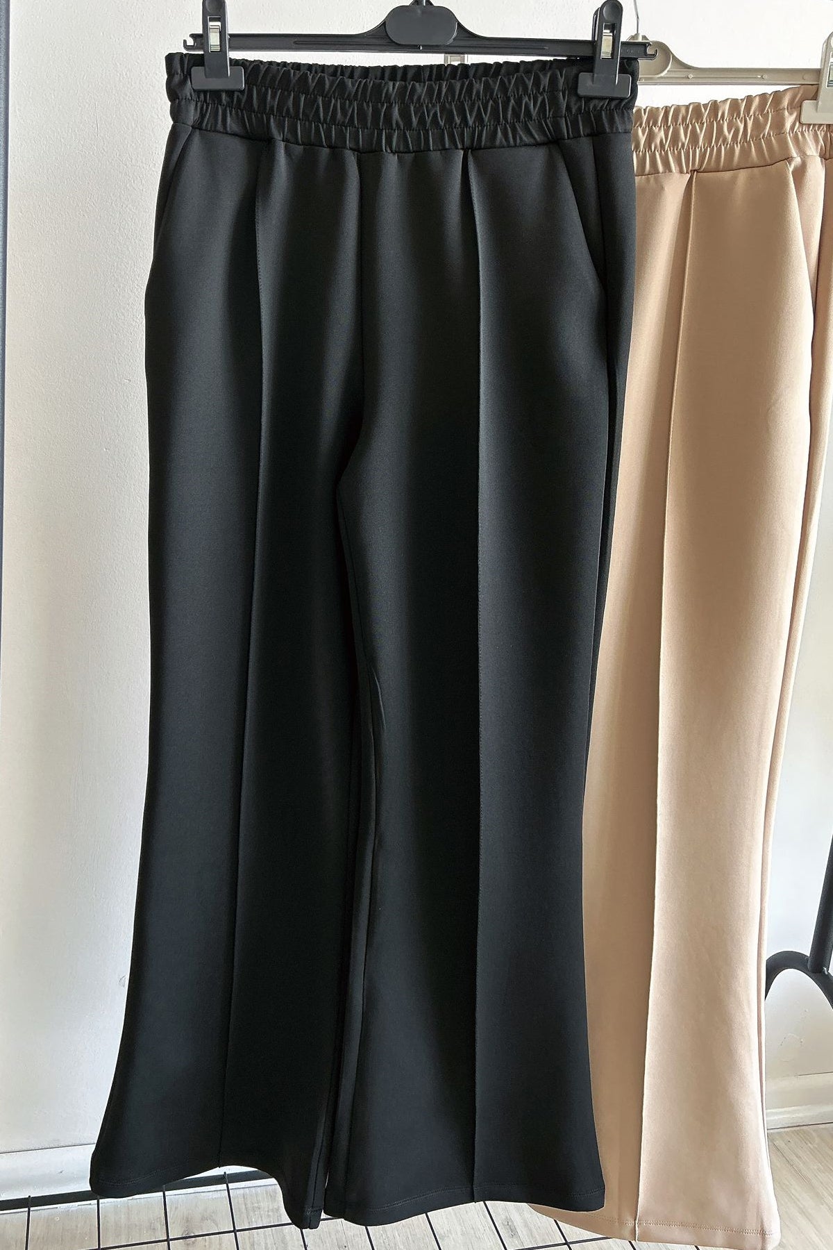 Çima Detaylı Scuba Pantolon Siyah