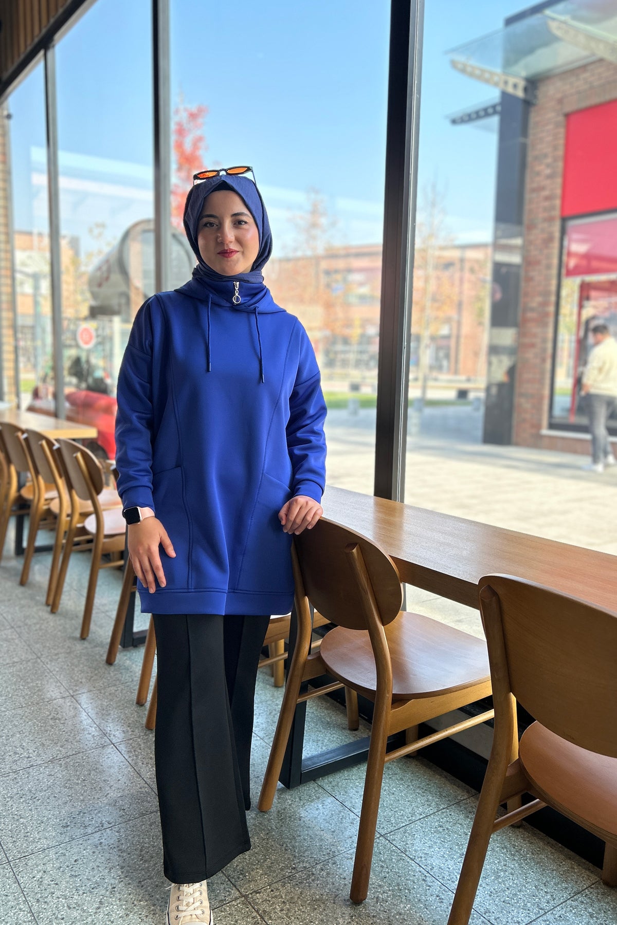 Çima Detaylı Scuba Pantolon Siyah