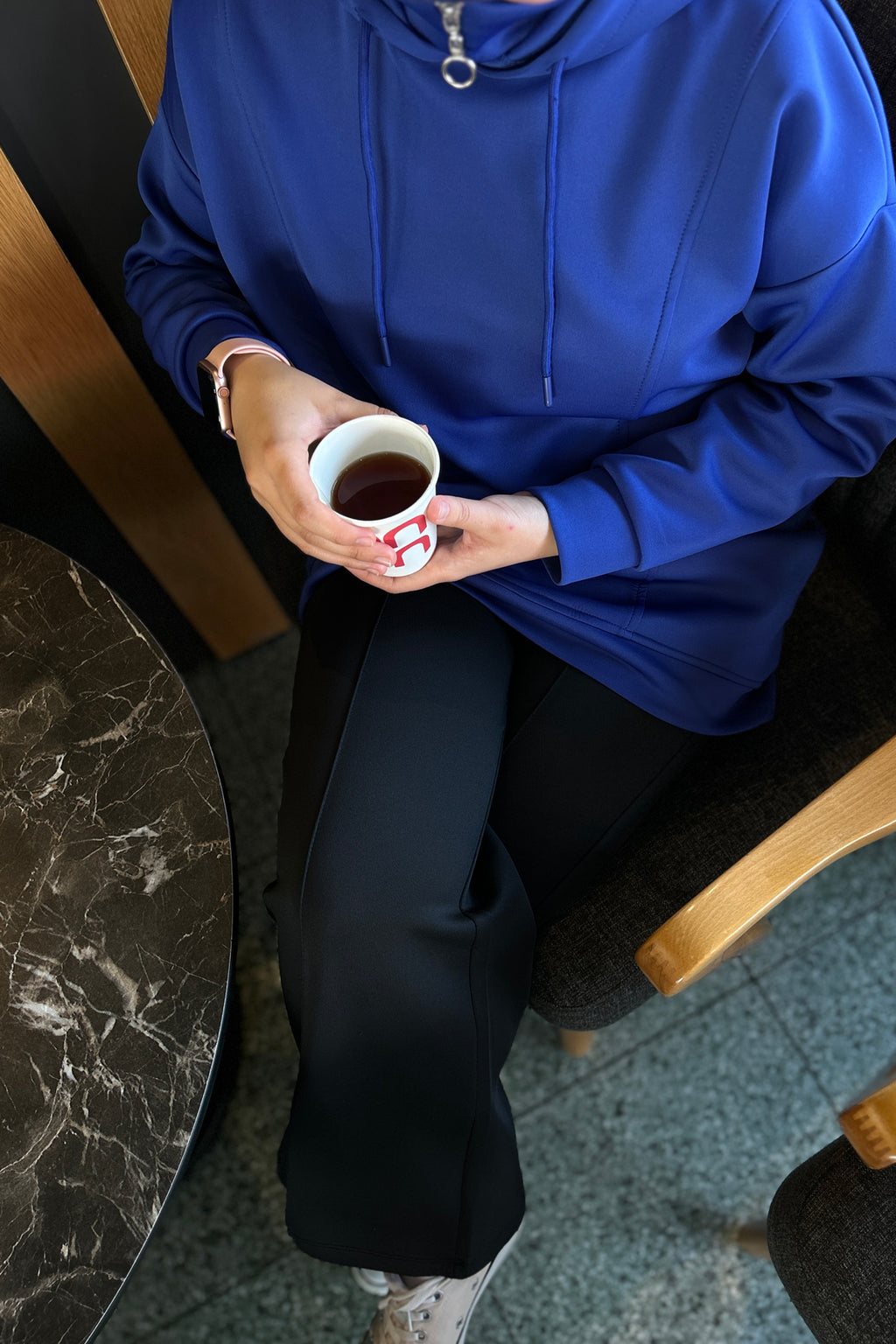 Çima Detaylı Scuba Pantolon Siyah