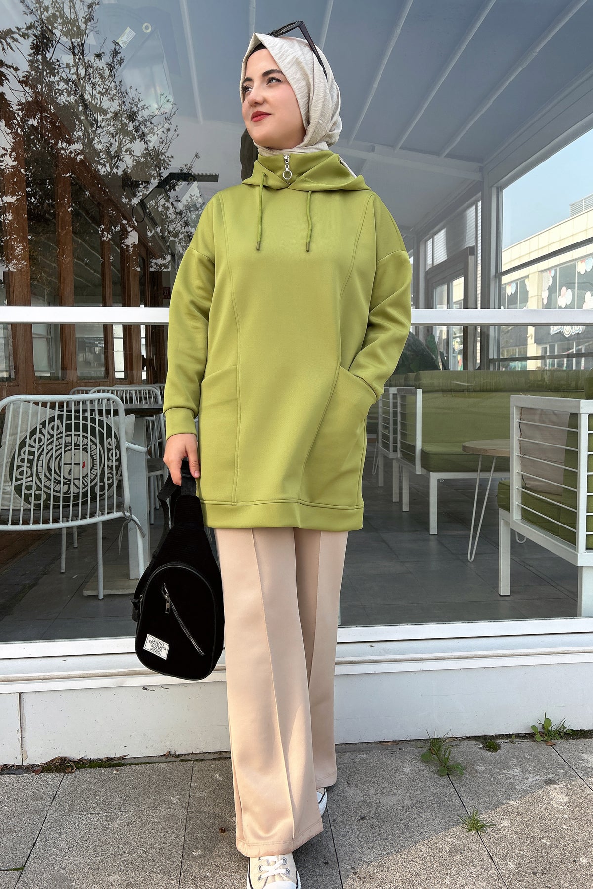 Çima Detaylı Scuba Pantolon Vizon