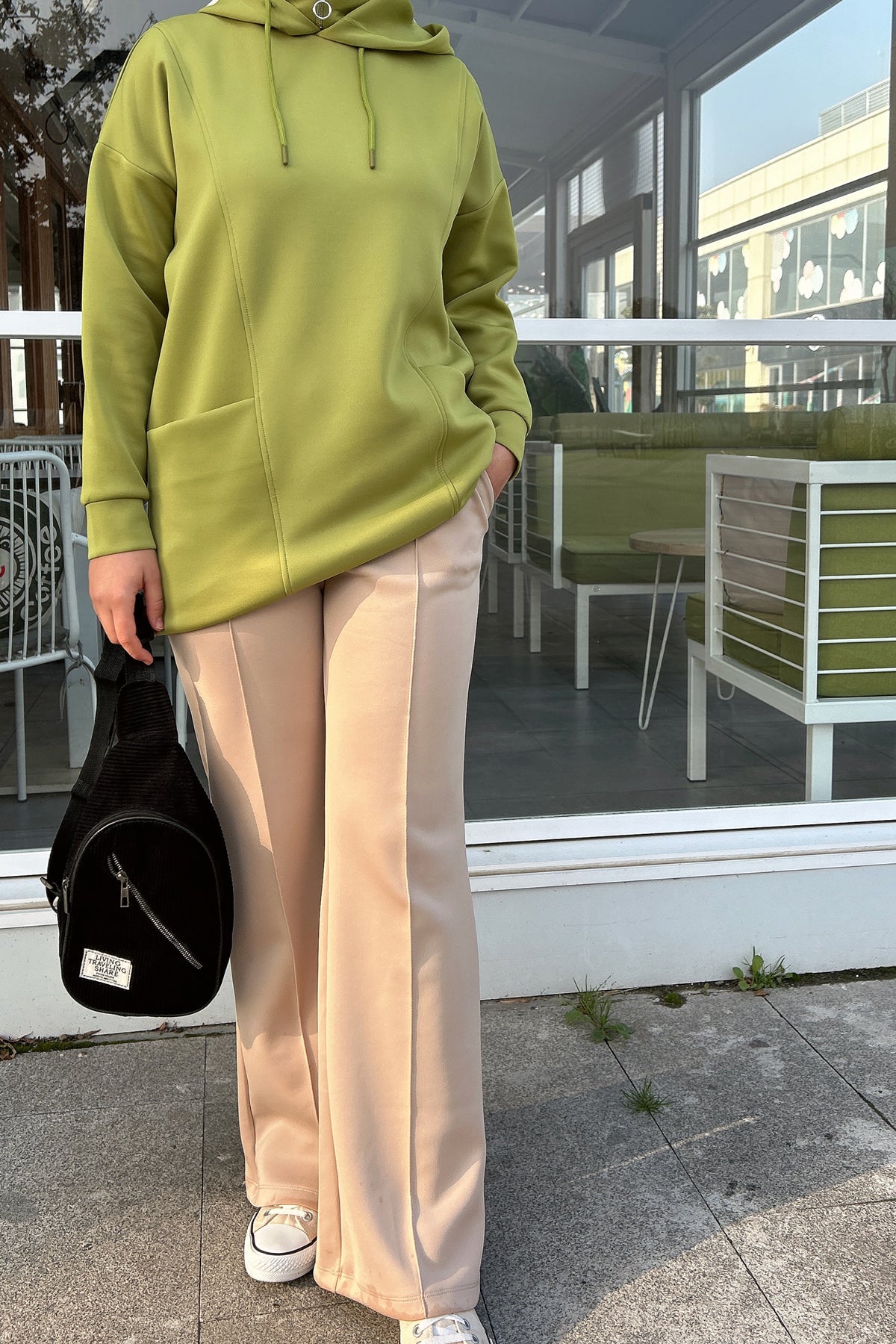 Çima Detaylı Scuba Pantolon Vizon