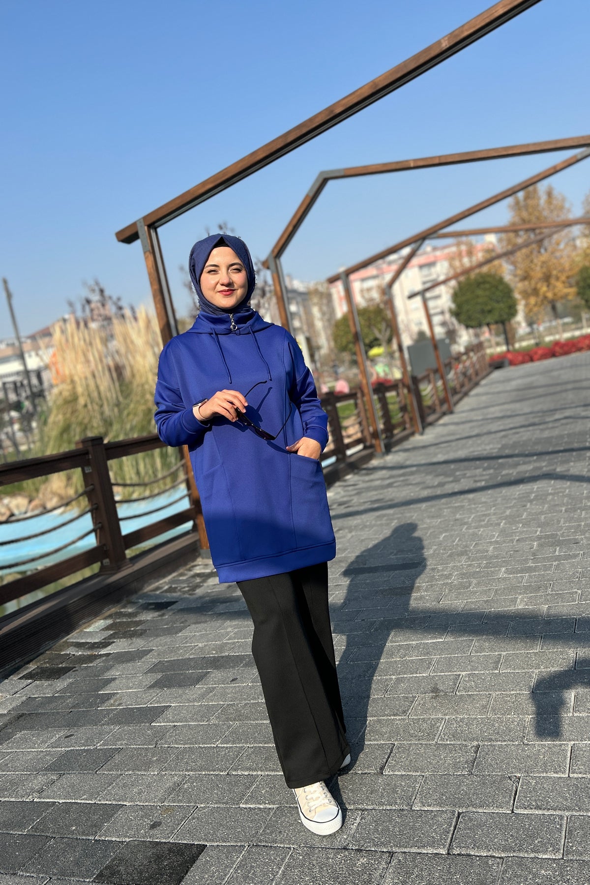 Boğazı Fermuar Detaylı Sweat Saks