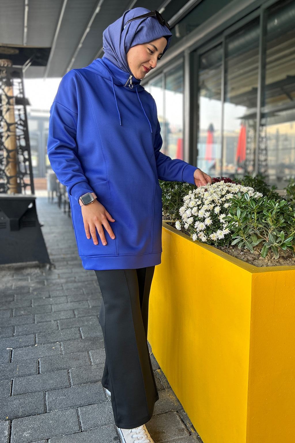 Boğazı Fermuar Detaylı Sweat Saks