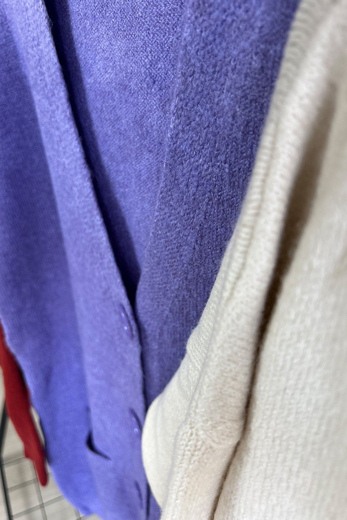 Düğme Detaylı Cepli Uzun Hırka Lila