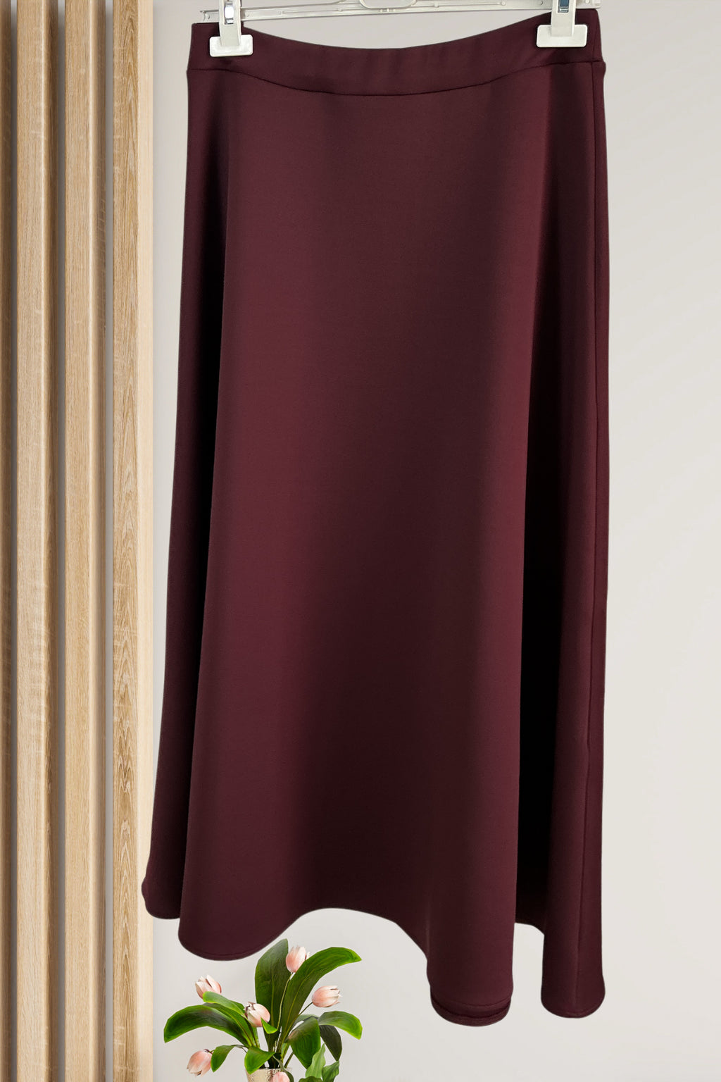 Beli Lastikli Scuba Kloş Etek Bordo