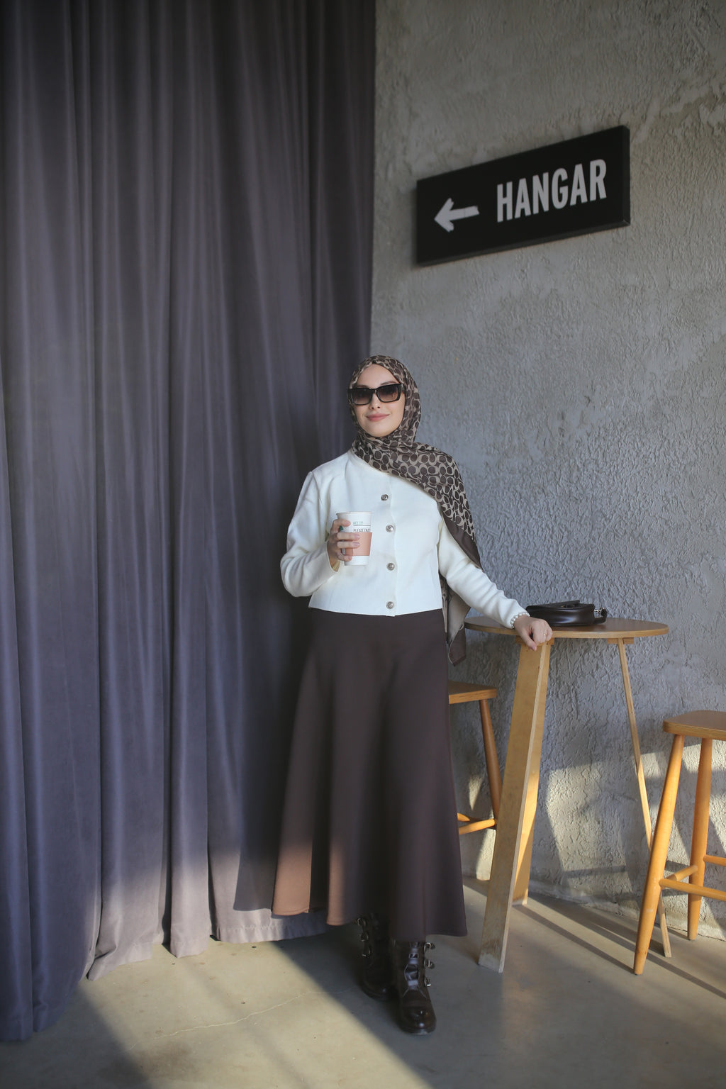 Beli Lastikli Scuba Kloş Etek Acı Kahve