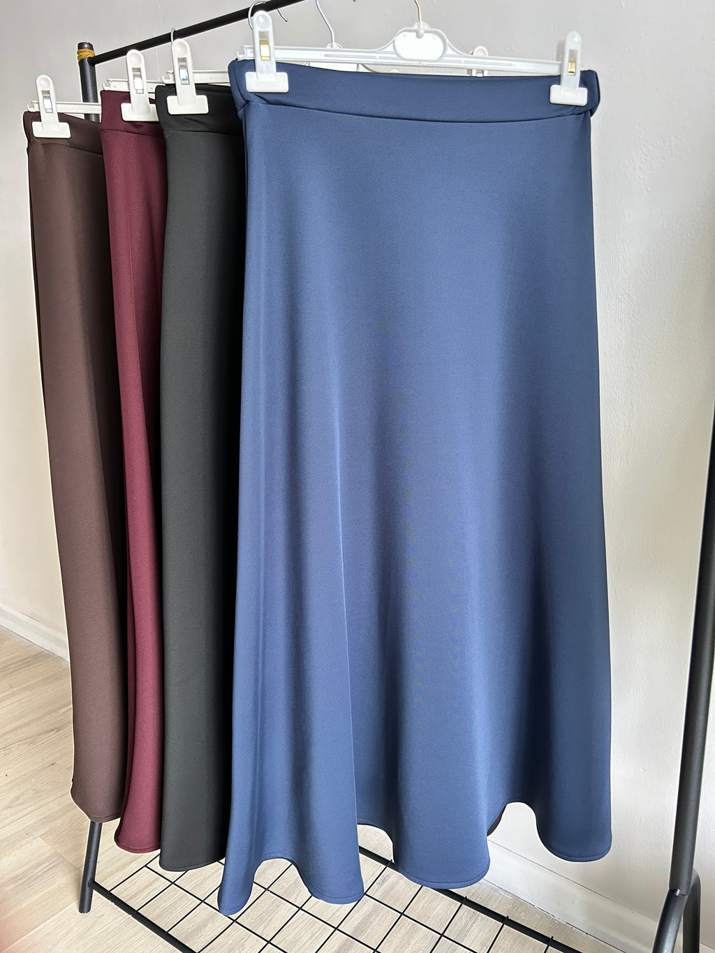 Beli Lastikli Scuba Kloş Etek Acı Kahve