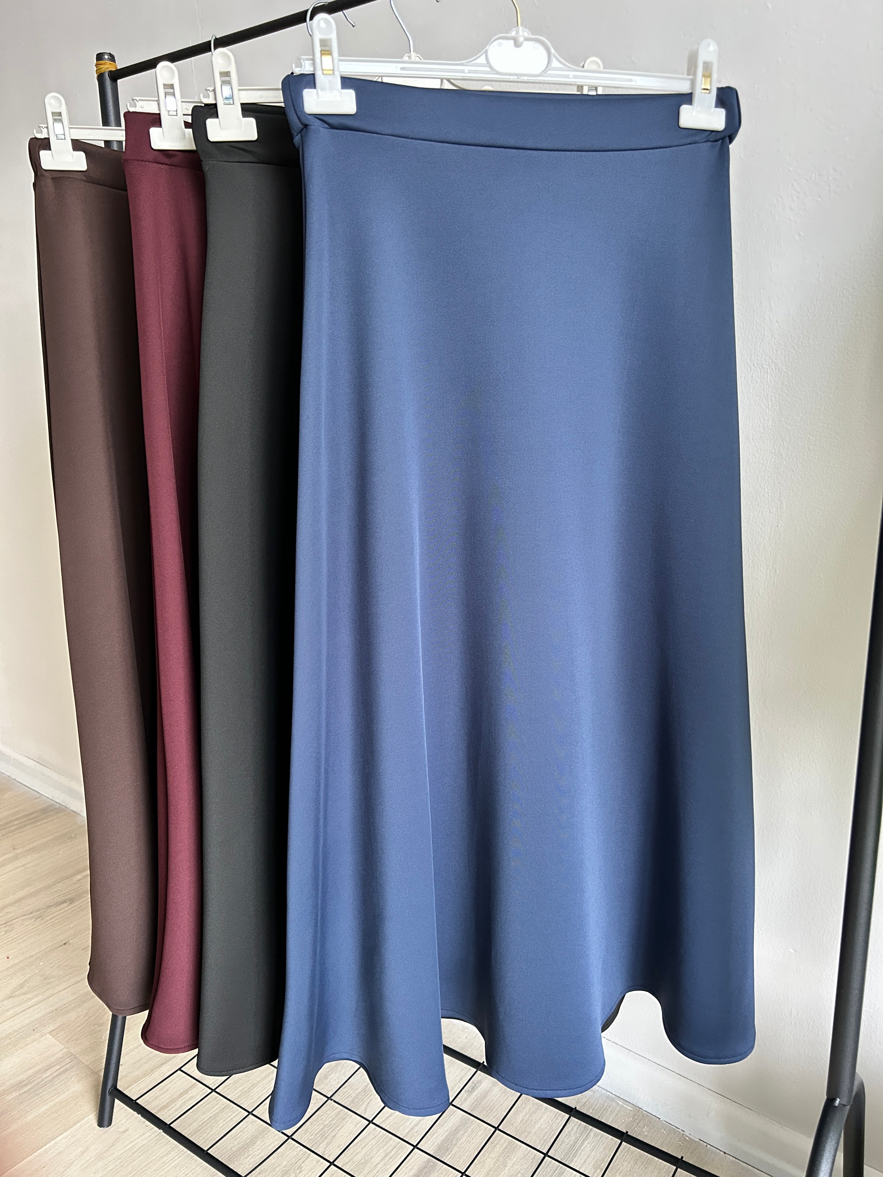 Beli Lastikli Scuba Kloş Etek Acı Kahve