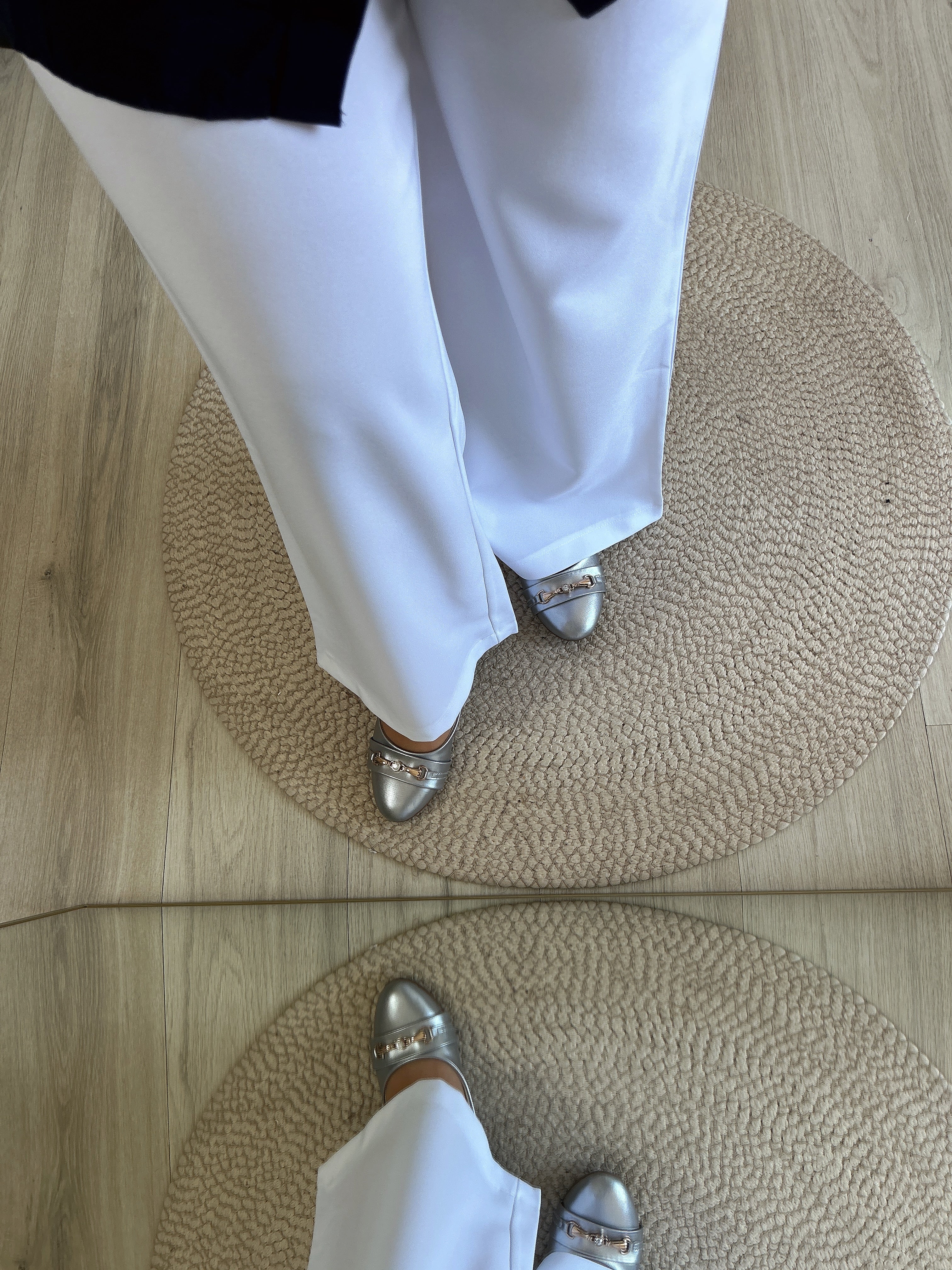 Beyza Palazzo Keten Pantolon Beyaz