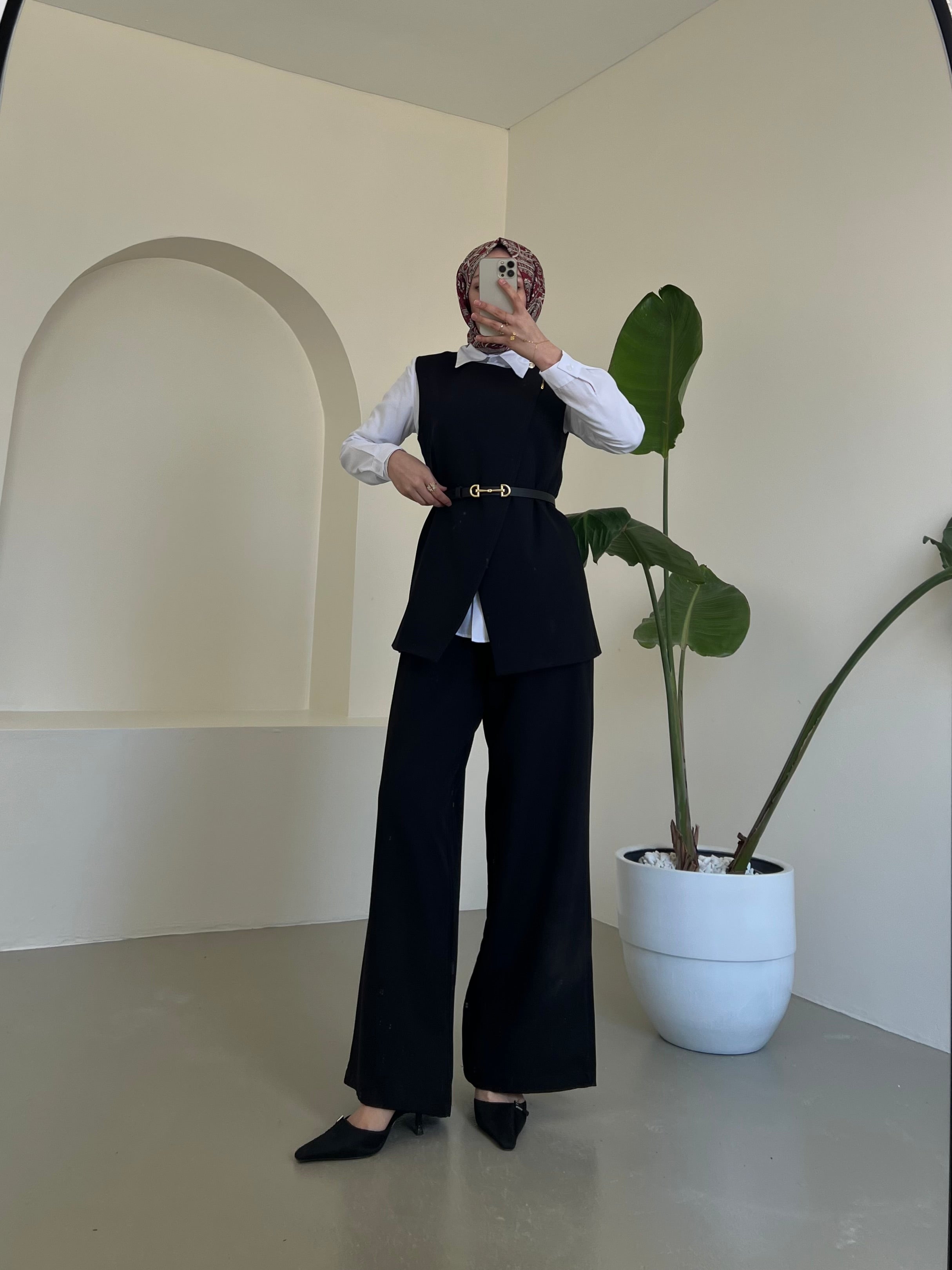 Siena İkili Takım Gömlek Ve Kemer Hediyeli Siyah