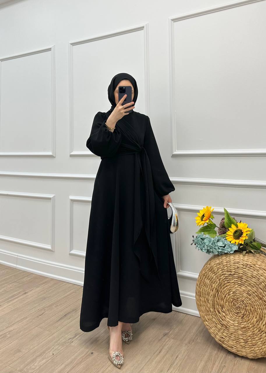 Nova Tesettür Elbise Siyah