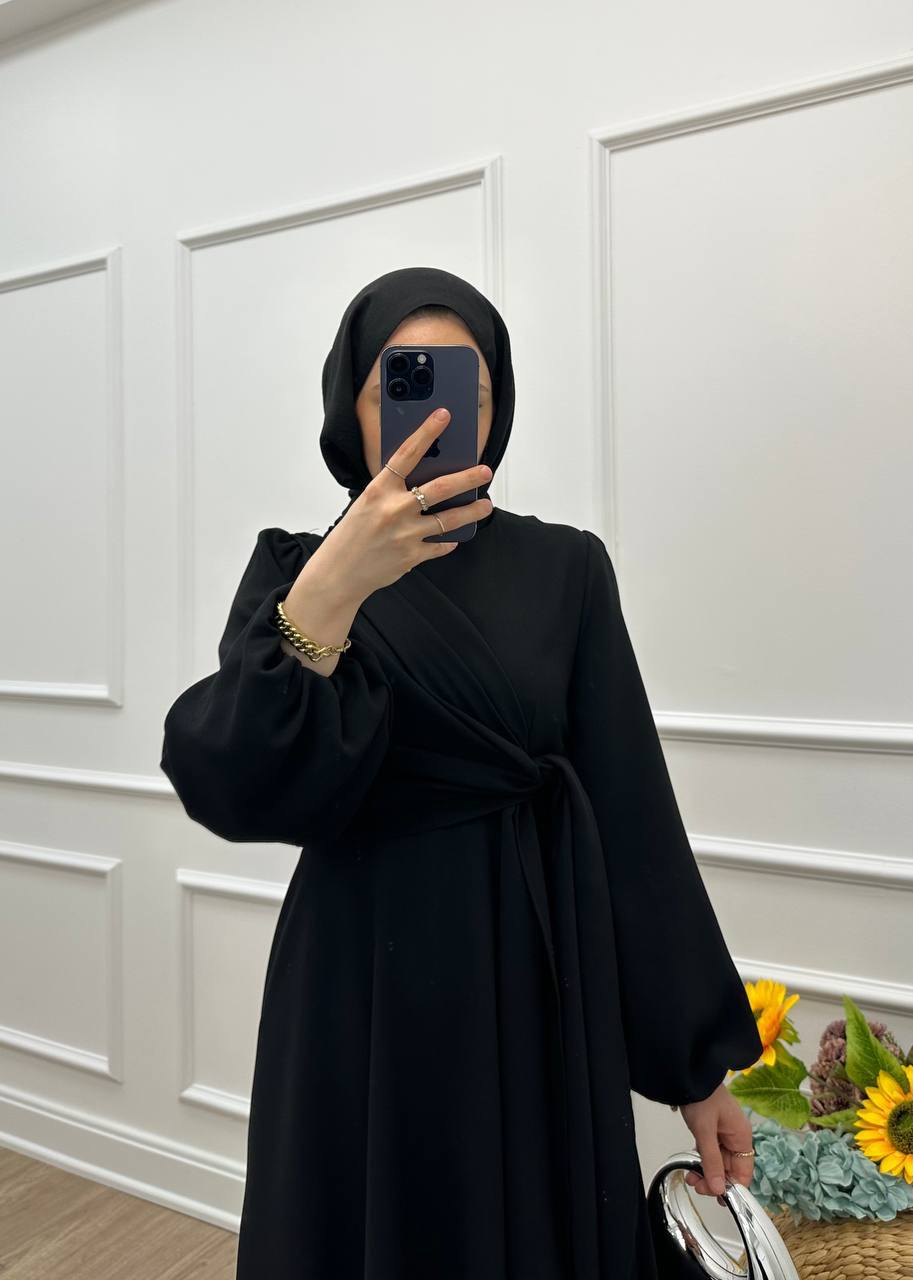 Nova Tesettür Elbise Siyah