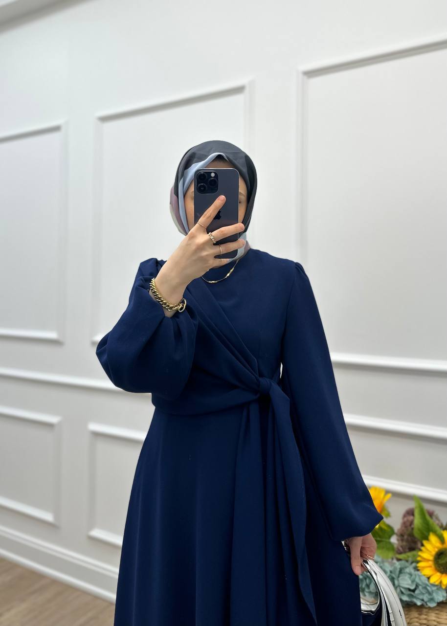 Nova Tesettür Elbise Lacivert