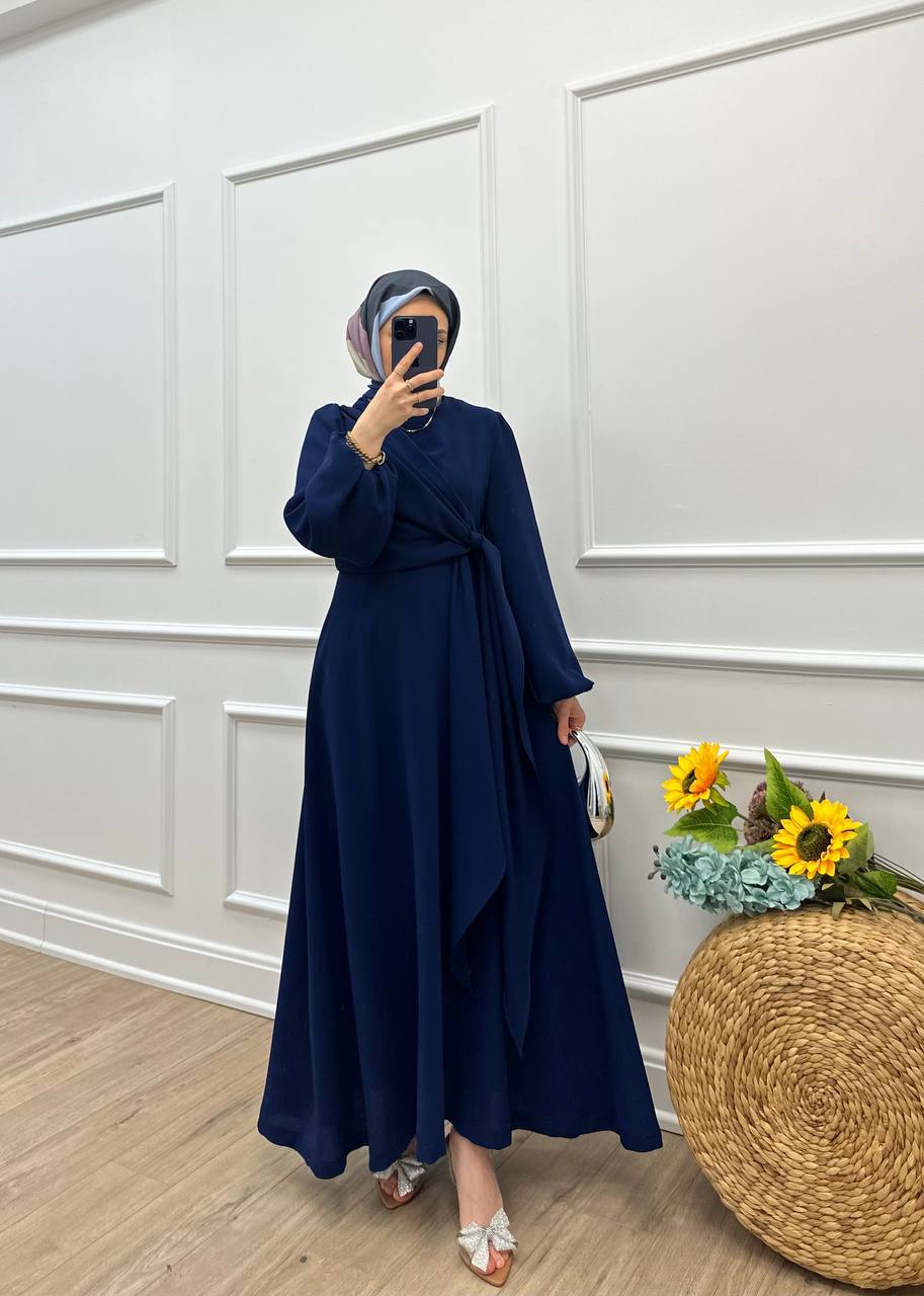 Nova Tesettür Elbise Lacivert