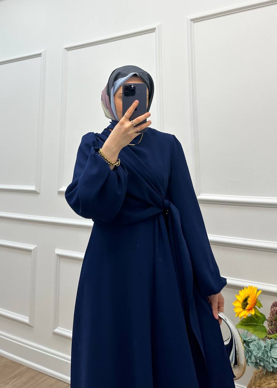 Nova Tesettür Elbise Lacivert