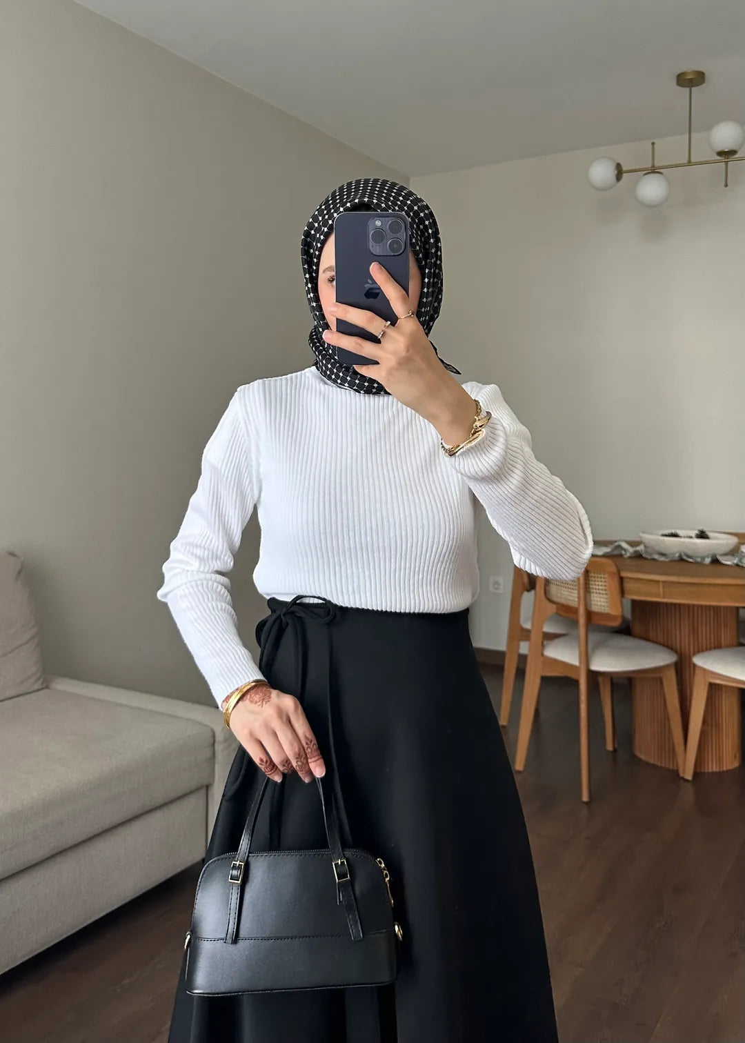 Yandan Bağlamalı Scuba Etek Siyah