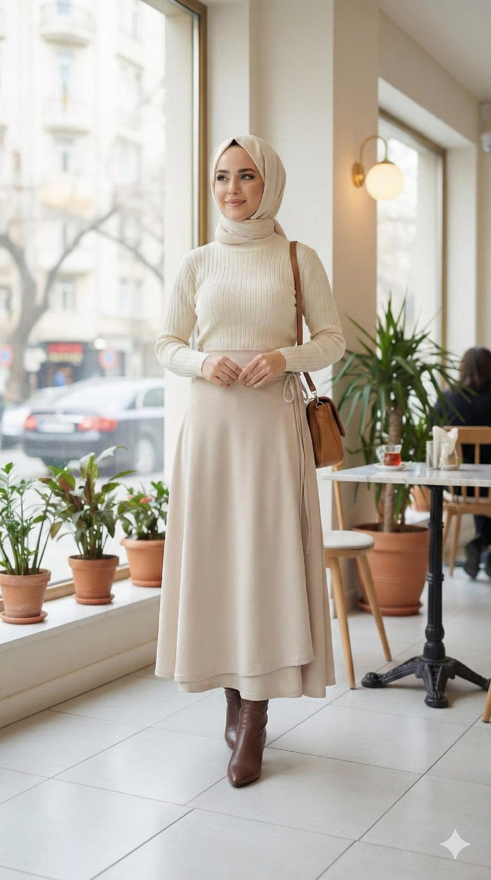 Yandan Bağlamalı Scuba Etek Taş