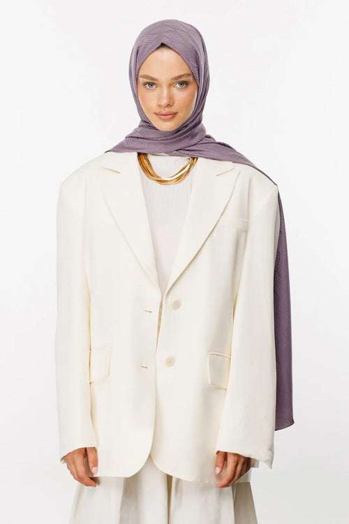 Aura Desen İpeksi Jakar Şal Lavanta