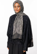 Morocco Desen Çift Taraflı Şal Bej - Siyah