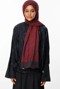 Sahra Desen Çift Taraflı Şal Siyah - Bordo